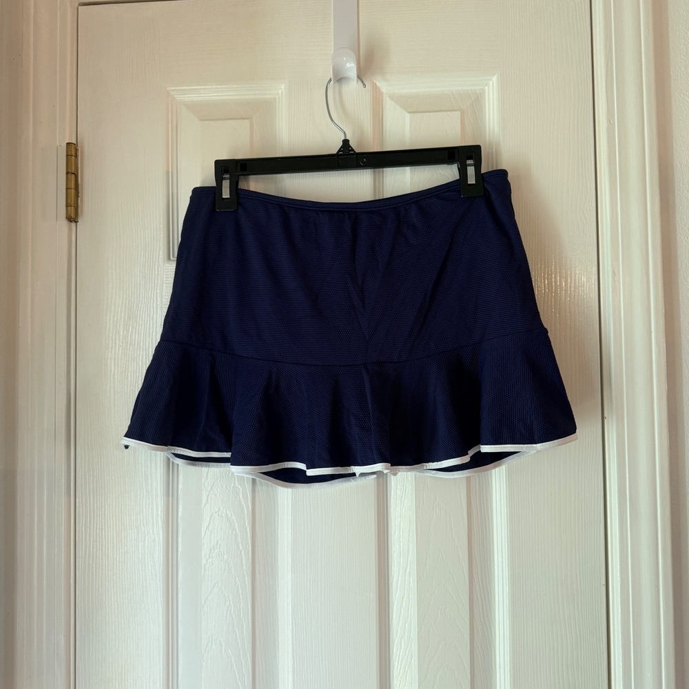 Tommy Bahama Island Cays Cabana Flounce Skirted Bikini Bottoms Mare Navy XS